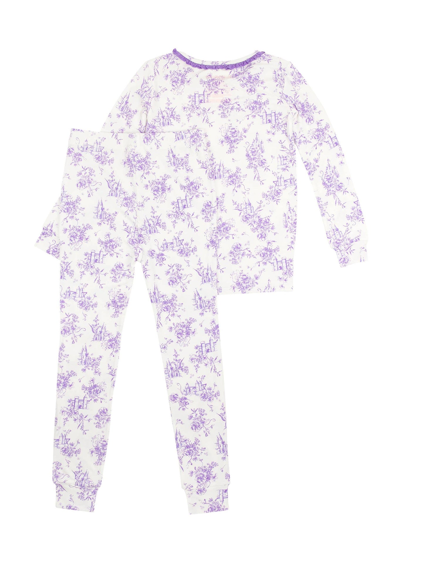 Big Girl Princess Castle Toile Ruffle Pajama Set