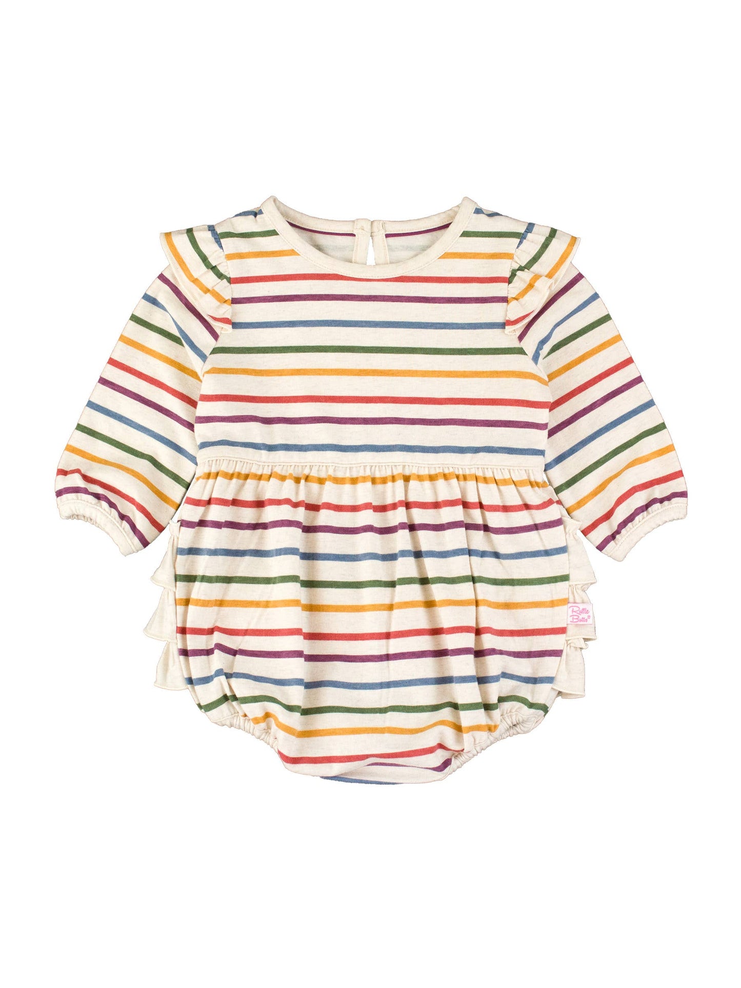 Countryside Rainbow Stripe Knit Bubble Romper