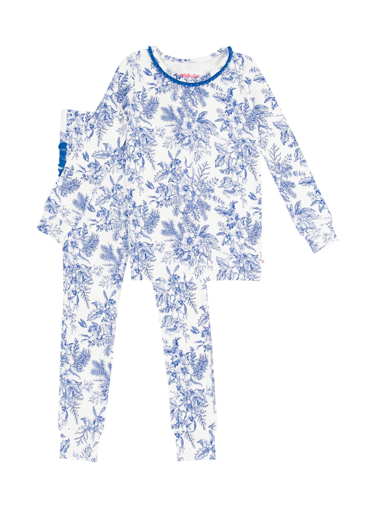 Girl Winter Bliss Toile Modal Ruffle Pajama Set