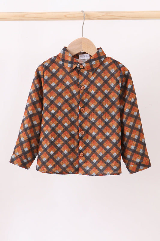 Plaid Button Down Muslin Long Sleeve Shirt