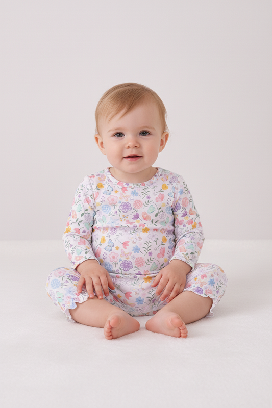 Long Sleeve Butterfly Garden Bamboo Bubble