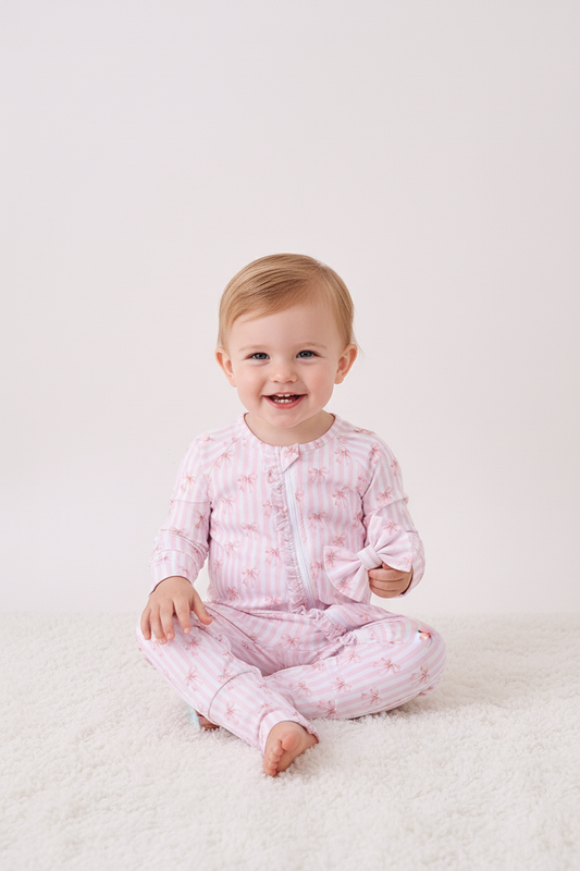 Pink Bows and Stripes Bamboo Sleeper