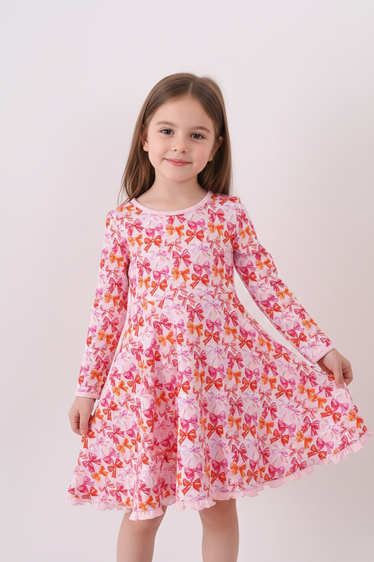 Beery Blossom Bows Bamboo Dress