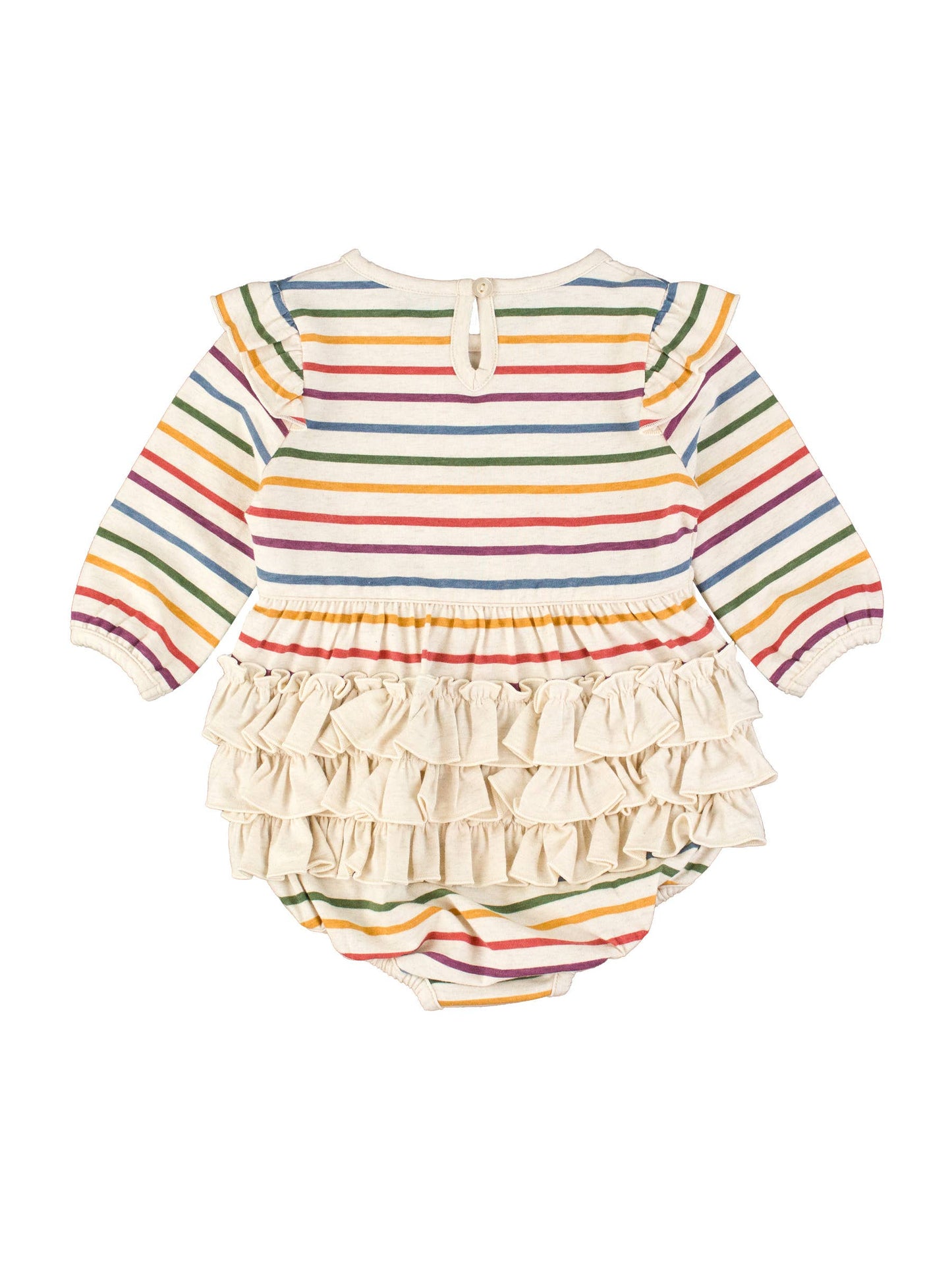 Countryside Rainbow Stripe Knit Bubble Romper