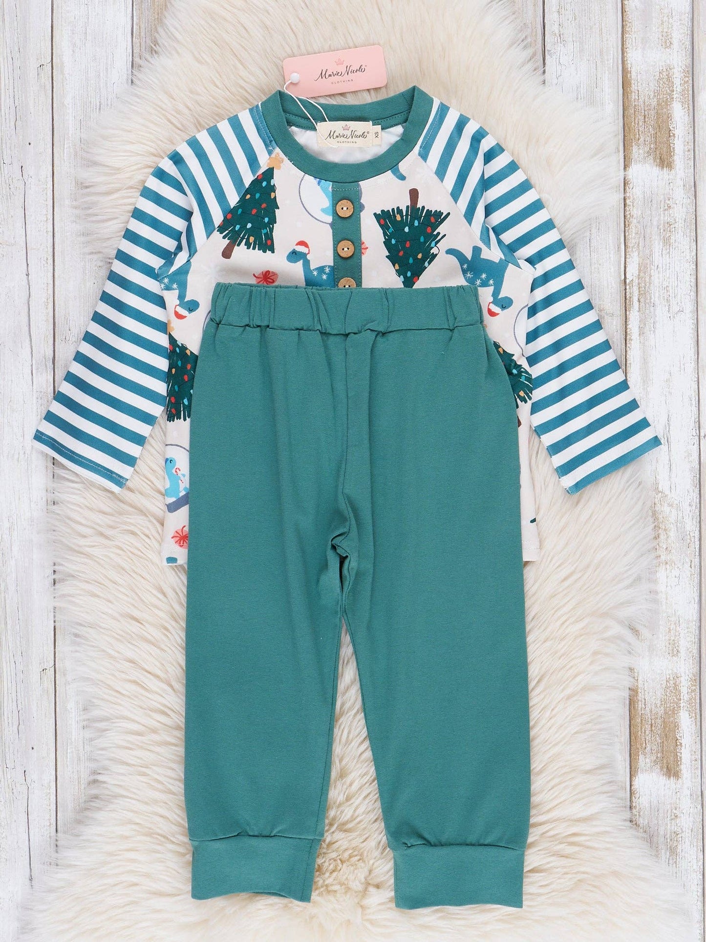 Dinosaurs & Evergreens Raglan Outfit