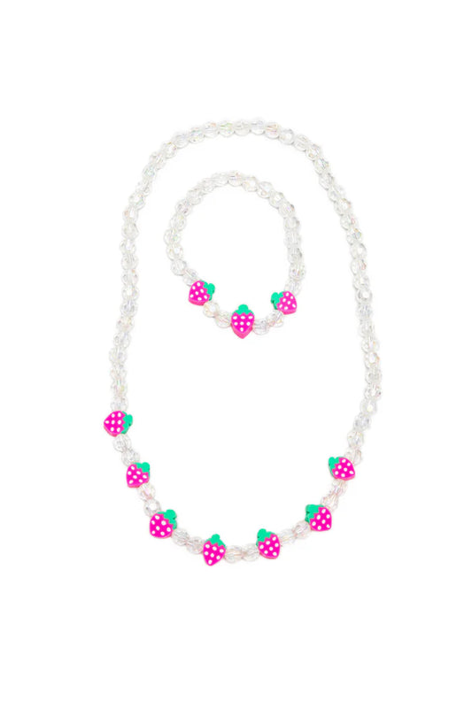 Strawberry Necklace and Bracelet Set