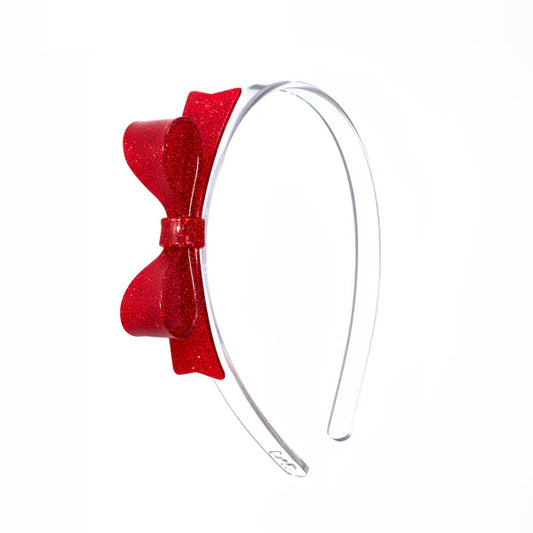 Red Glitter Bow Tie Headband