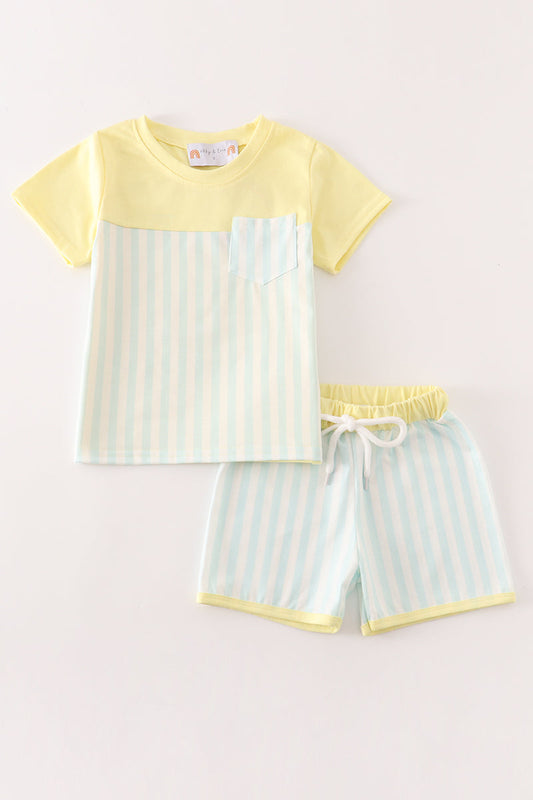 Yellow and Blue Striped Set