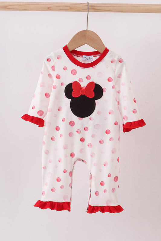 Red Polka Dot Minnie Applique Romper