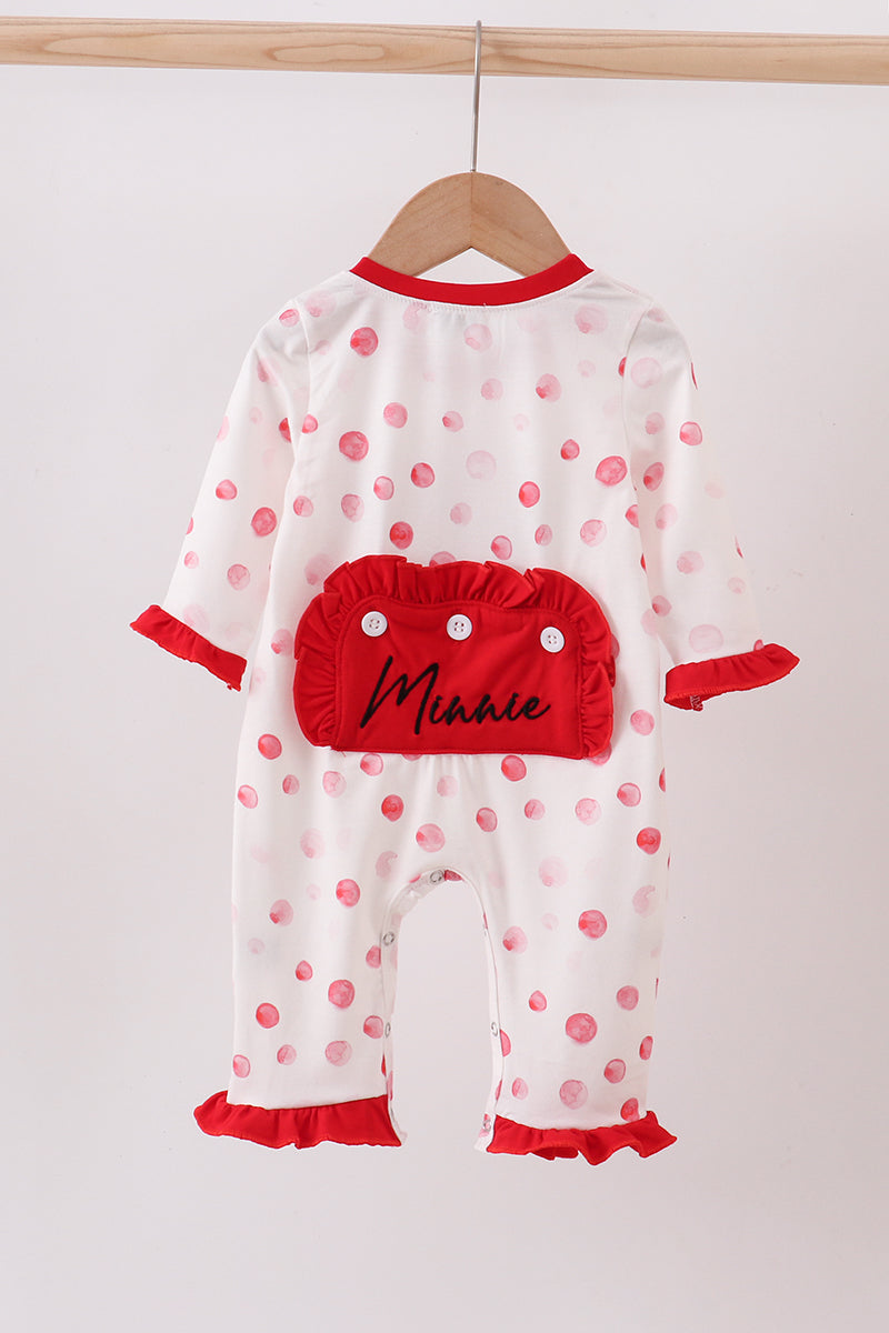 Red Polka Dot Minnie Applique Romper