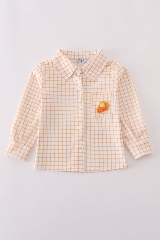 Cream sweet as pie french knot button down shirt
