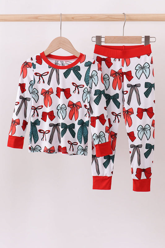 Red Bow Bamboo Pajamas Set
