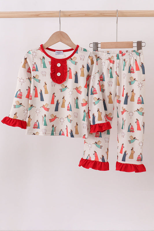 Nativity Ruffle Pajamas Set