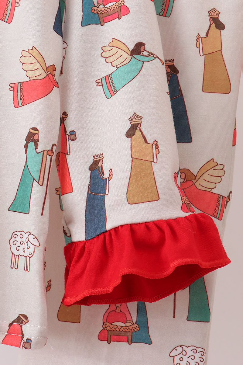Nativity Ruffle Pajamas Set