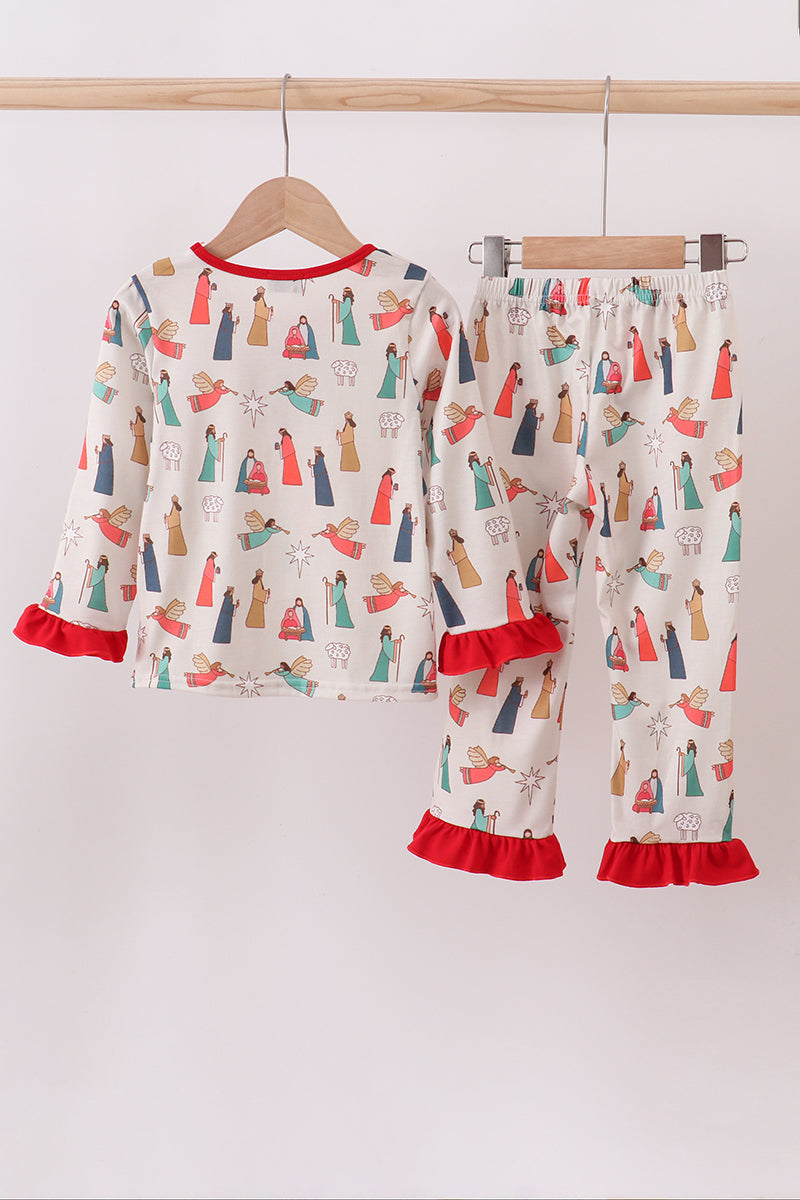 Nativity Ruffle Pajamas Set