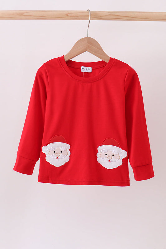 Long Sleeve Santa Claus Applique Shirt