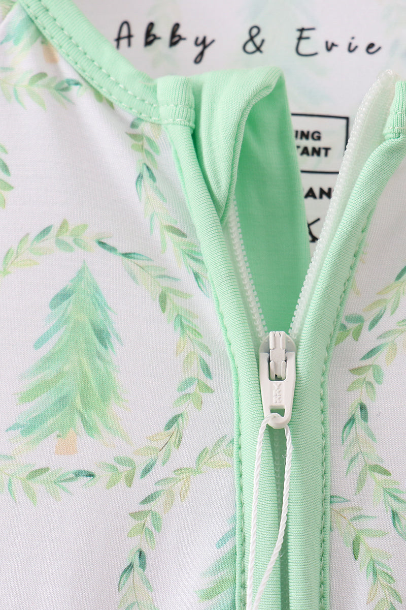 Mint Green Christmas Tree Bamboo Pajamas