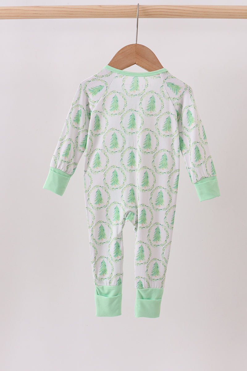 Mint Green Christmas Tree Bamboo Pajamas