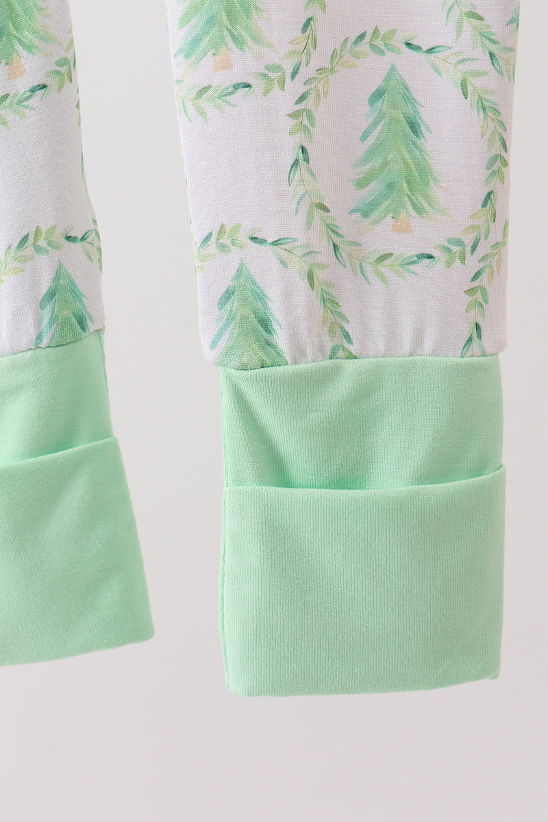 Mint Green Christmas Tree Bamboo Pajamas