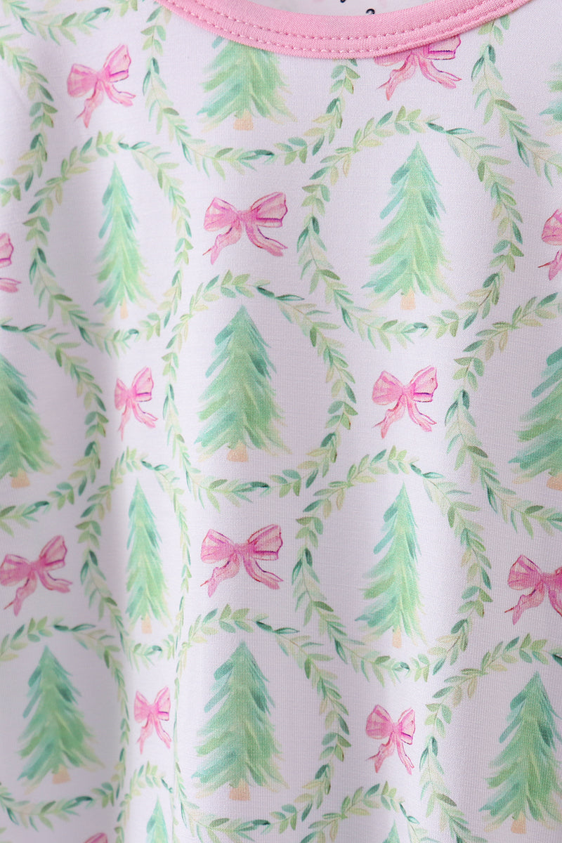Christmas Trees and Bows Bamboo Pajama Set