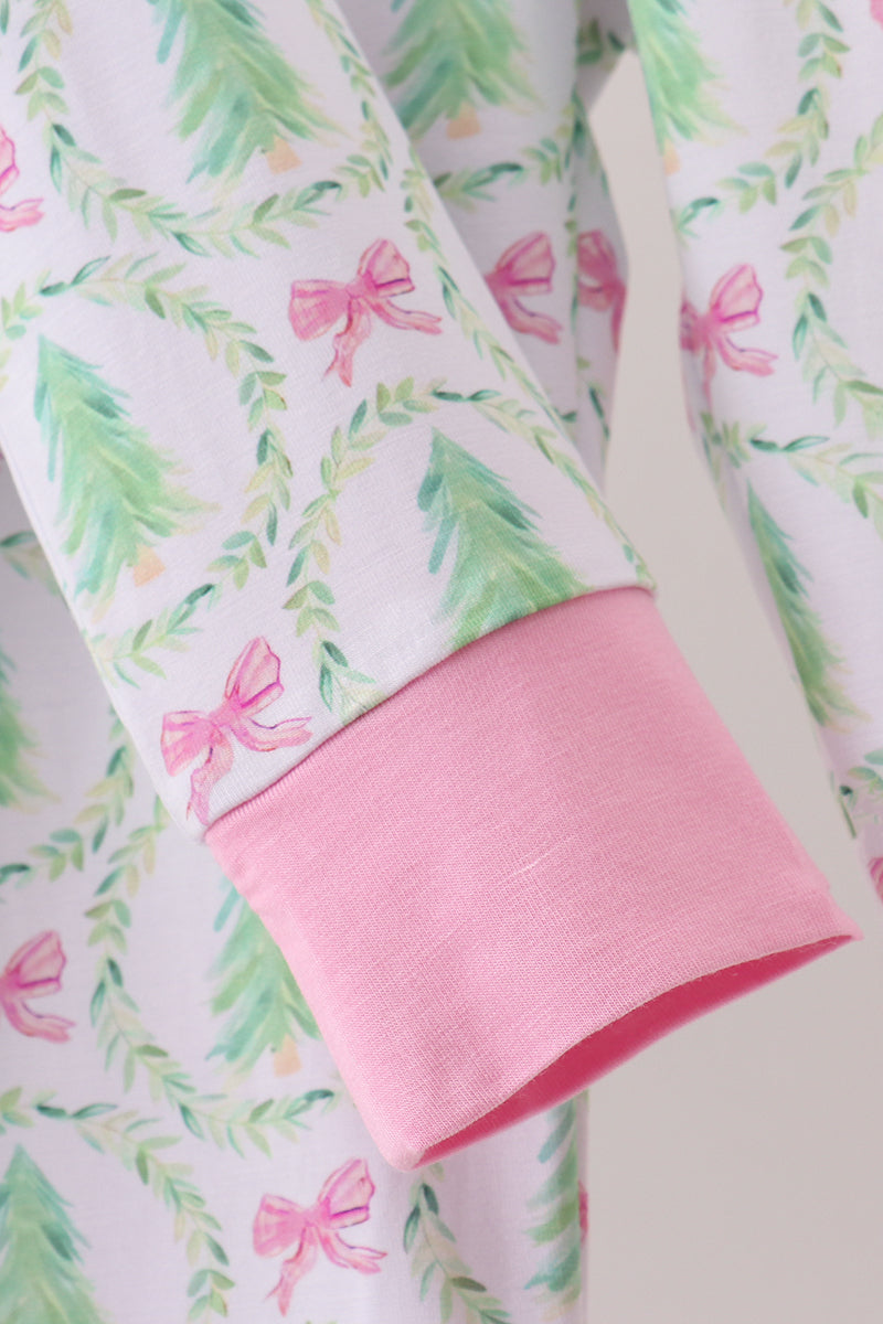 Christmas Trees and Bows Bamboo Pajama Set