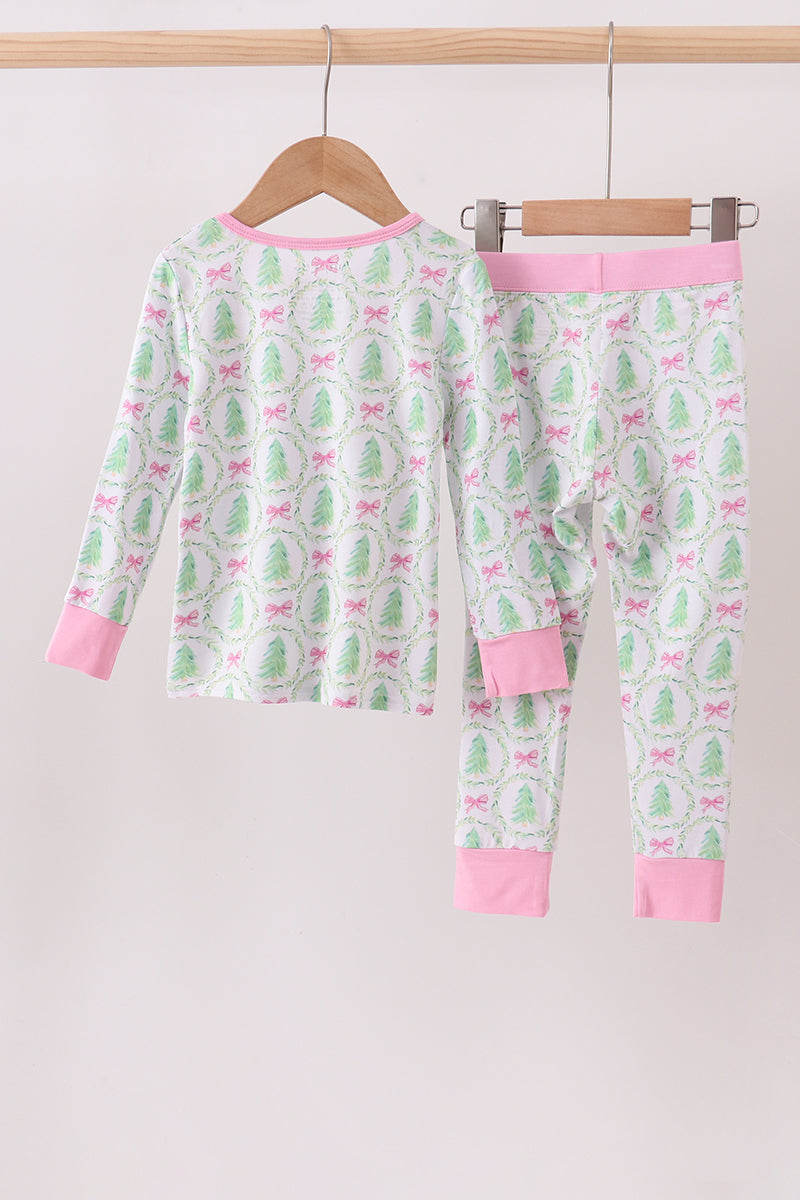 Christmas Trees and Bows Bamboo Pajama Set