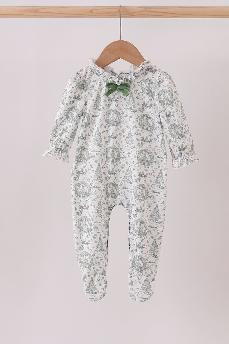 Christmas Tree One-Piece with Bow
