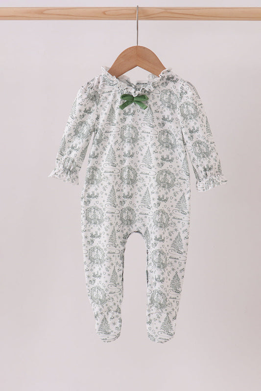 Christmas Tree One-Piece with Bow