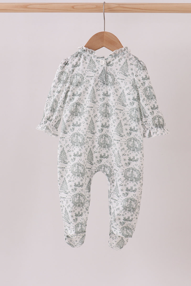 Christmas Tree One-Piece with Bow
