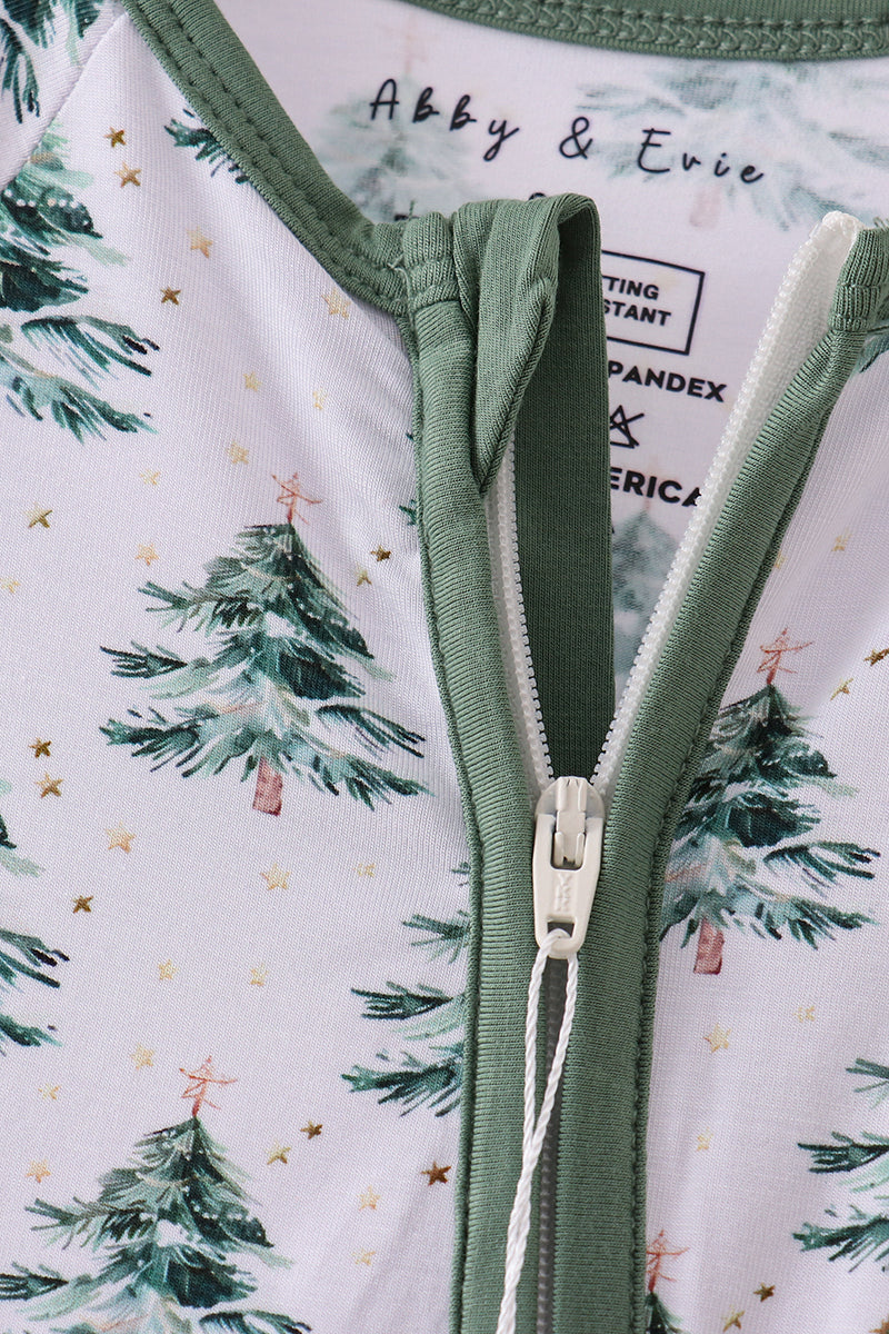 Christmas Tree Bamboo Zipper Pajamas