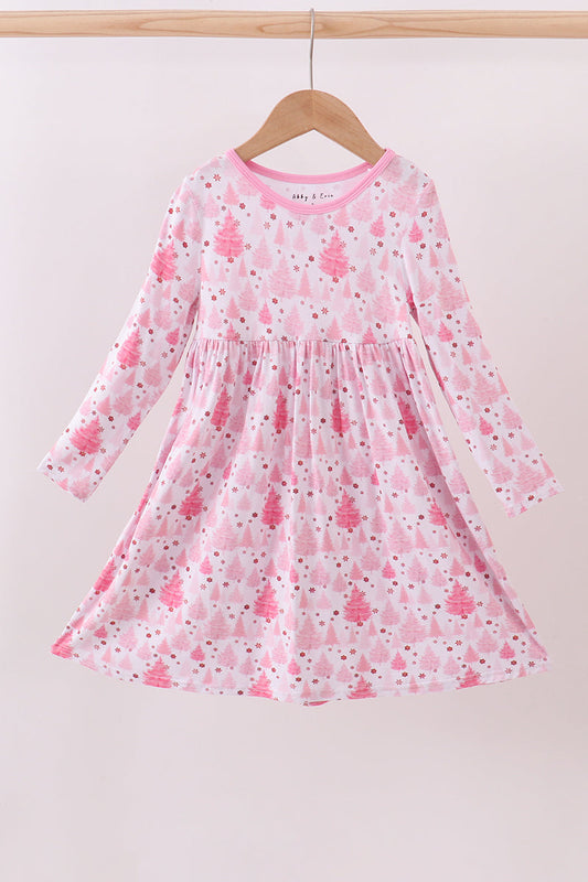 Pink Christmas Tree Bamboo Dress