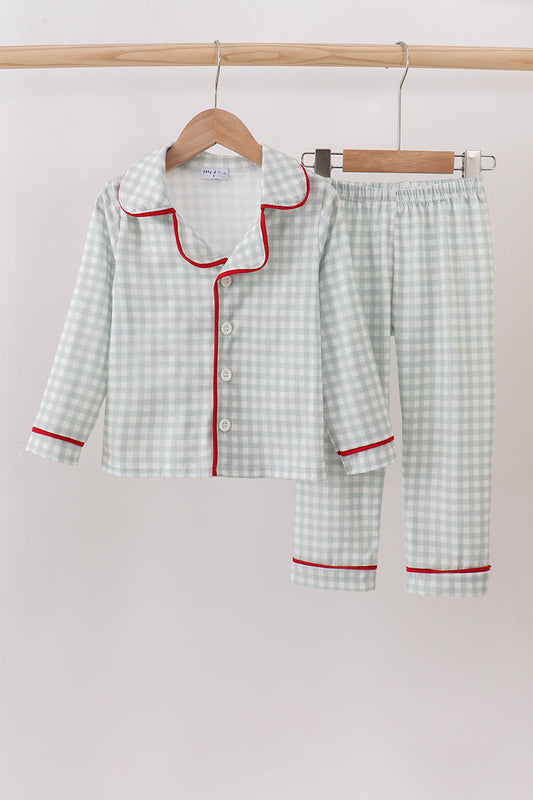 Sage and White Gingham Pajama Set