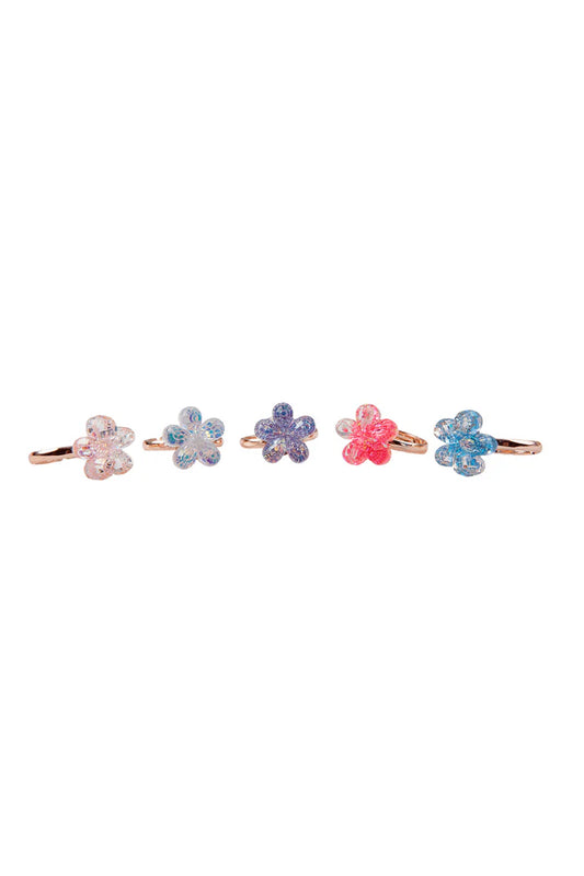 Shimmering Flowers 5 Ring Set