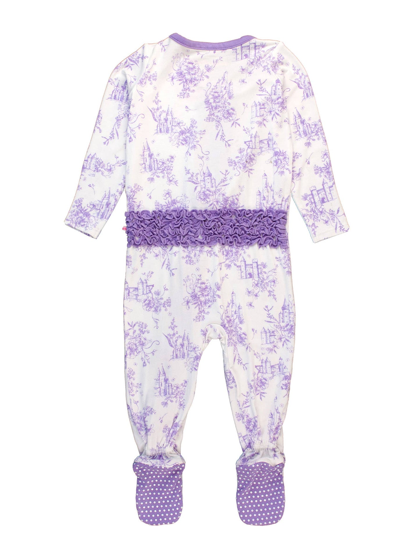 Baby Princess Castle Toile Footed Ruffle Pajama